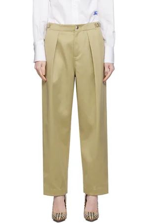 Burberry Khaki Pleated Trousers