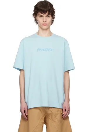 J.W.Anderson Blue Flocked Logo T-shirt