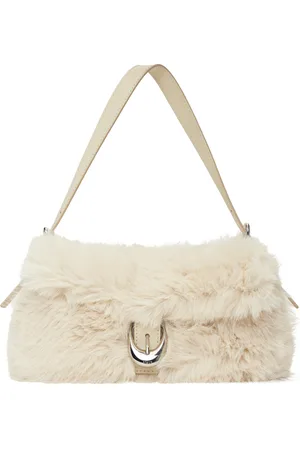 Staud Off-White Harlow Faux Fur Bag