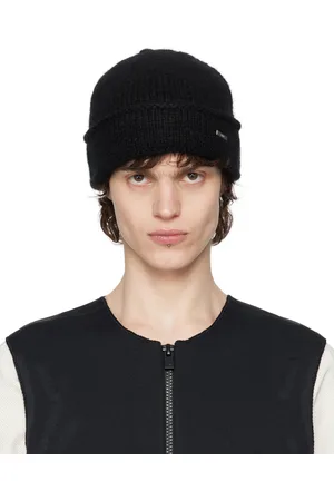 C2H4 Black Staff Uniform Tagged Knit Covert Beanie
