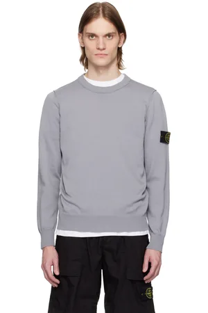Stone Island Blue Soft Organic Cotton Sweater