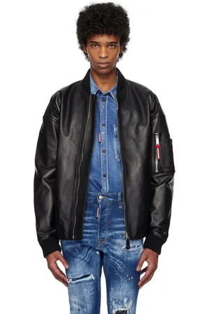 Dsquared2 Black Cypress Leather Jacket