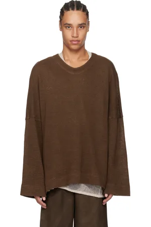 Aviva Jifei Xue Brown V Neck Knit Sweater
