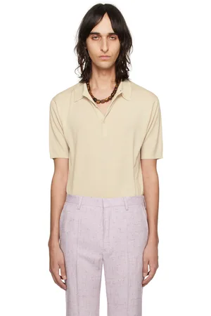 DRIES VAN NOTEN Beige Spread Collar Polo