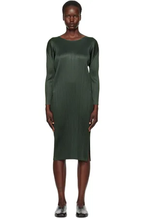 PLEATS PLEASE ISSEY MIYAKE Gray Monthly Colors December Midi Dress