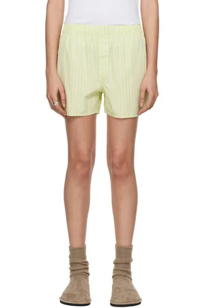 Tekla SSENSE Exclusive Green AURALEE Edition Boxer Pyjama Shorts