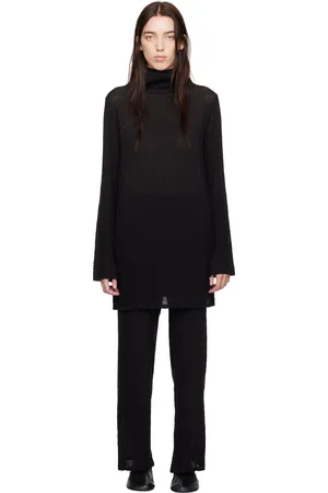 Issey Miyake Black Karami Wool Minidress