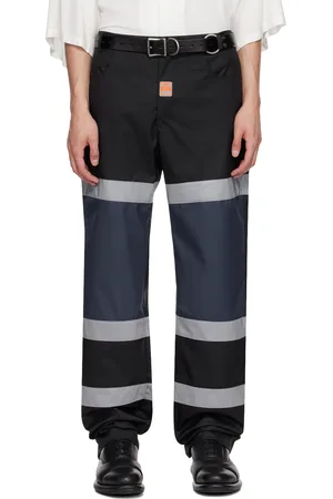 MARTINE ROSE Black & Navy Safety Trousers