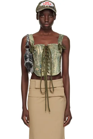 Raga Green Printed Denim Corset