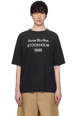 Acne Studios Black Relaxed Fit Logo T-shirt