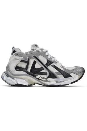 Balenciaga Gray & White Runner Sneakers