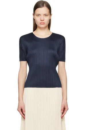 PLEATS PLEASE ISSEY MIYAKE Navy New Colorful Basics 4 T-shirt