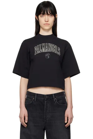 Palm Angels Black College Cropped T-shirt