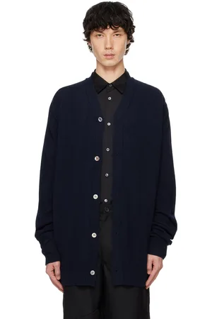 Comme des Garçons Navy Wool Cardigan