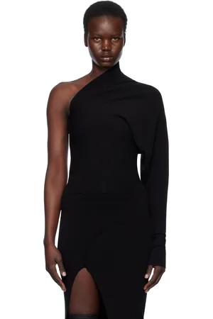 Rick Owens Black Hollywood One Shoulder Top
