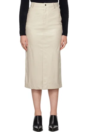 Isabel Marant Beige Breanne Faux-Leather Midi Skirt