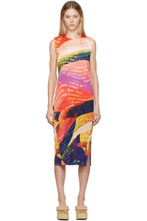 PLEATS PLEASE ISSEY MIYAKE Orange Voyager Midi Dress