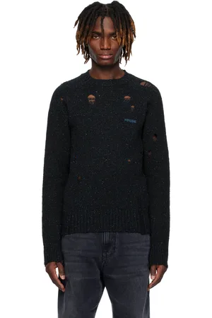 We11 Done Raglan-Sleeved Grunge Knit Sweater