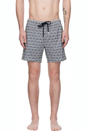 Moncler Navy & White Printed Swim Shorts