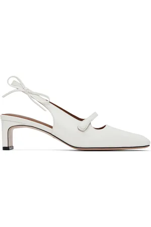 Shushu/Tong White Side Bow Square Toe Heels
