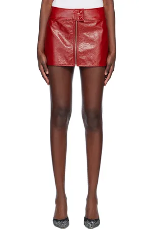 Stand Studio Red Tara Faux-Leather Miniskirt