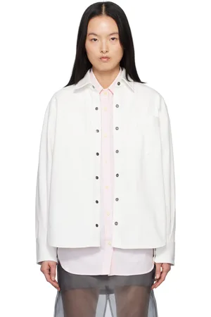 MARIA MCMANUS Off-White Oversized Snap Denim Shirt