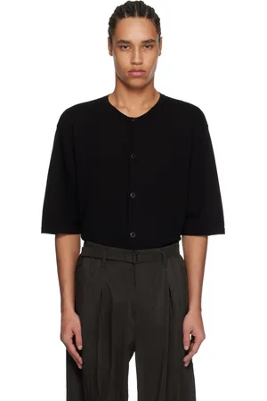 LEMAIRE Black Button Short Sleeve Shirt