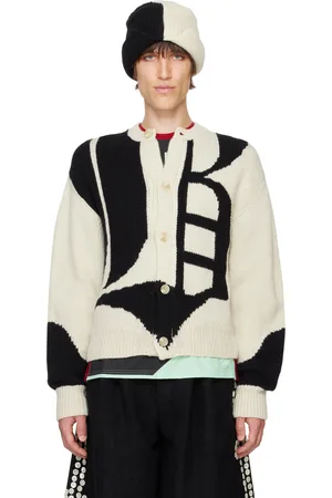 Stefan Cooke Off-White & Black Gothic Font Cardigan