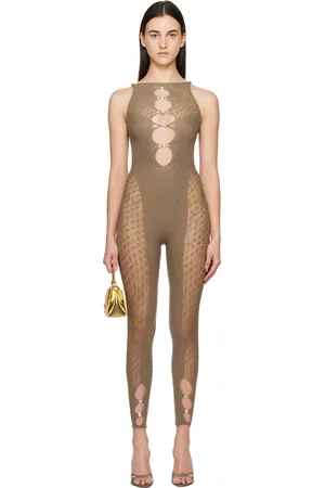 Poster Girl Taupe Rhinestoned Janice Jumpsuit