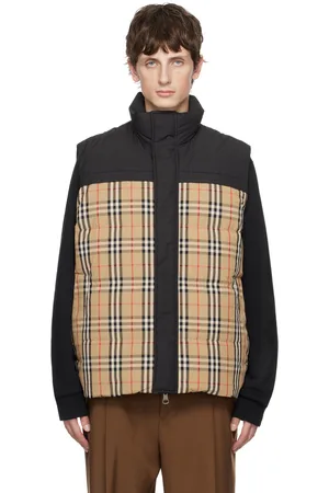Burberry Beige & Black Check Reversible Down Vest