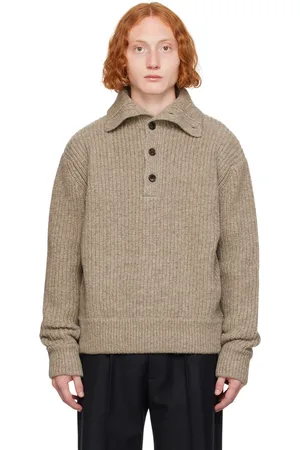 DRIES VAN NOTEN Gray Virgin Wool Polo