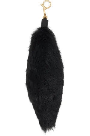 Burberry Black Charm Shearling Keychain