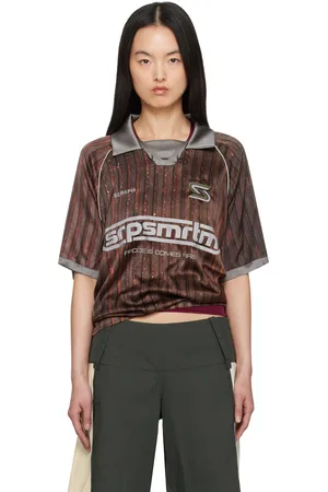 Serapis Burgundy & Yellow Aub Stripes Polo