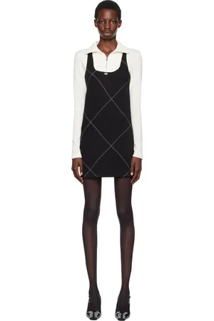Kijun Off-White & Black Half-Zip Minidress