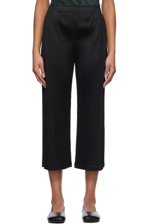 PLEATS PLEASE ISSEY MIYAKE Black Light Wave Trousers