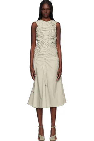 Renaissance Renaissance Gray Kyra Cotton Midi Dress