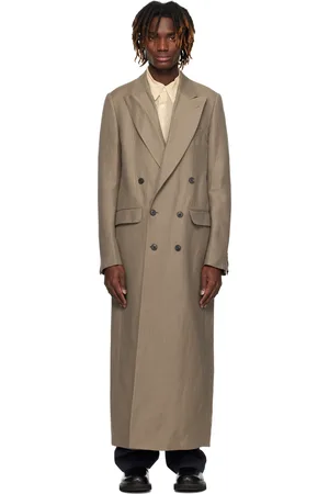 DRIES VAN NOTEN Tan Double-Breasted Coat