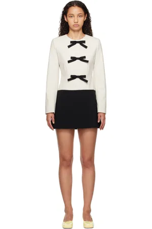 SANDY LIANG Black & Off-White Chibu Minidress