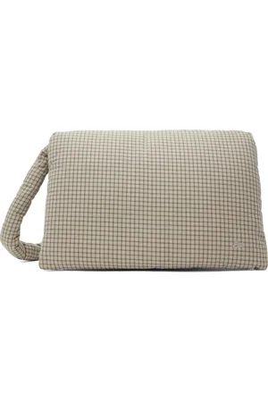ERL Beige Plaid Messenger Bag