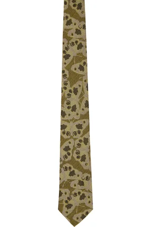 DRIES VAN NOTEN Green Printed Tie