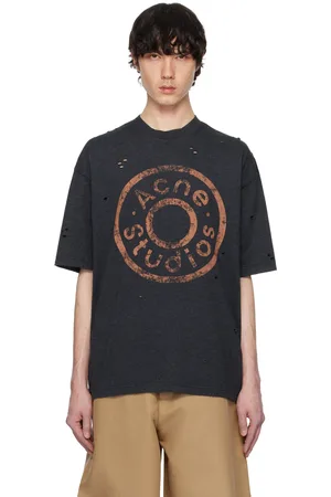 Acne Studios Gray Relaxed Fit Logo T-shirt