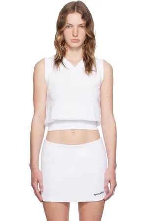 Sporty & Rich Embroidered Serif Logo Vest