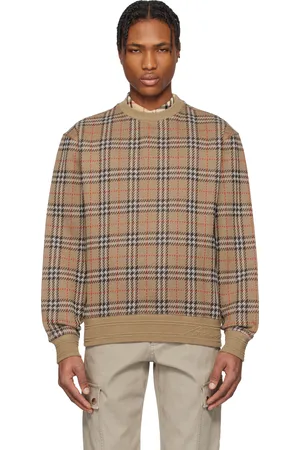 Burberry Brown Check Cotton Blend Sweater