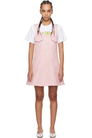 Ganni Pink Button-Up Minidress