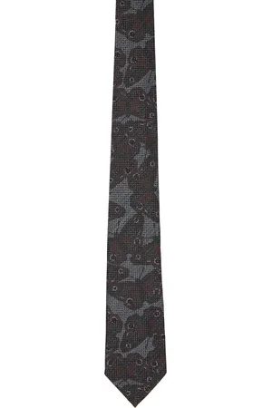 DRIES VAN NOTEN Gray Printed Tie