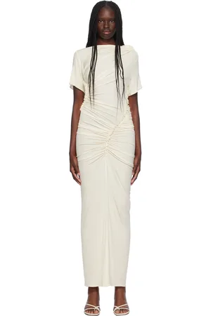 Atlein Off-White Asymmetric Maxi Dress