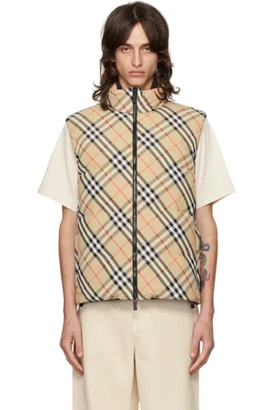 Burberry Beige Check Reversible Down Vest