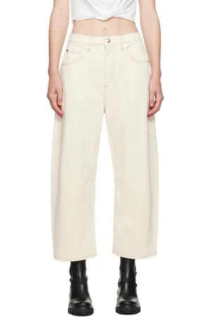 RAG&BONE Off-White Charlie Barrel Wide Jeans