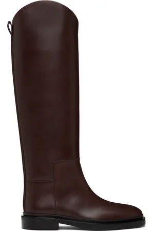 Jil Sander Burgundy Riding Tall Boots