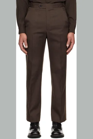 YOKE Brown Wool Gabardine Trousers